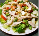 chopped chicken salad with apples and walnuts